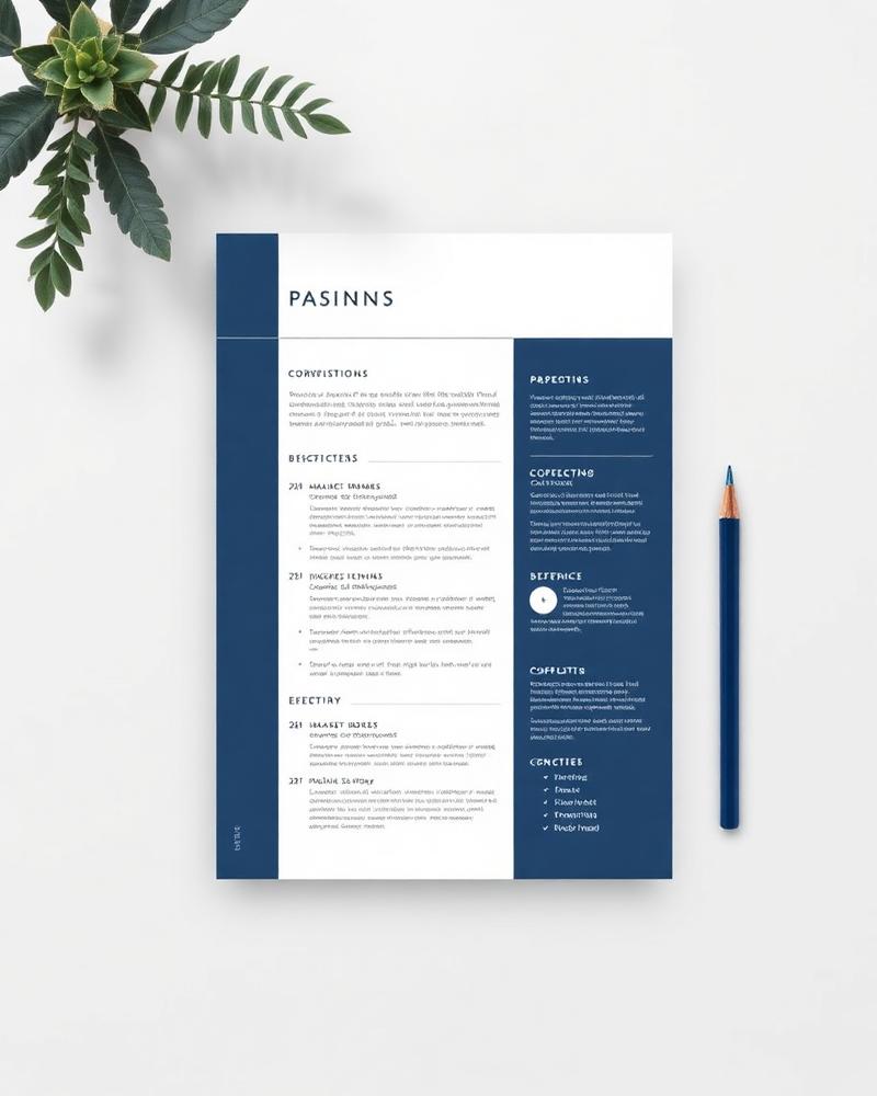 Aperçu du modèle de CV Executive Navy